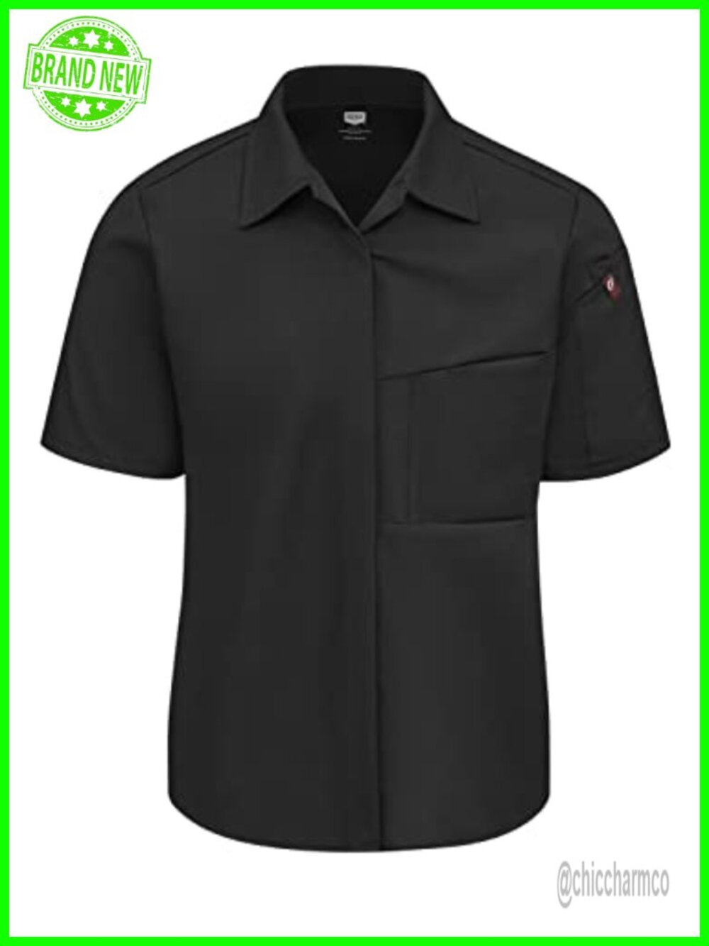 Airflow Cook Shirt with Oilblok Polyester Cotton Notched Collar Snap